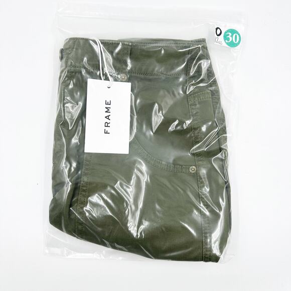 FRAME Clean Utility Shorts Washed Winter Moss ARMY Green Size US 4 27 NEW /NWT - Picture 5 of 5